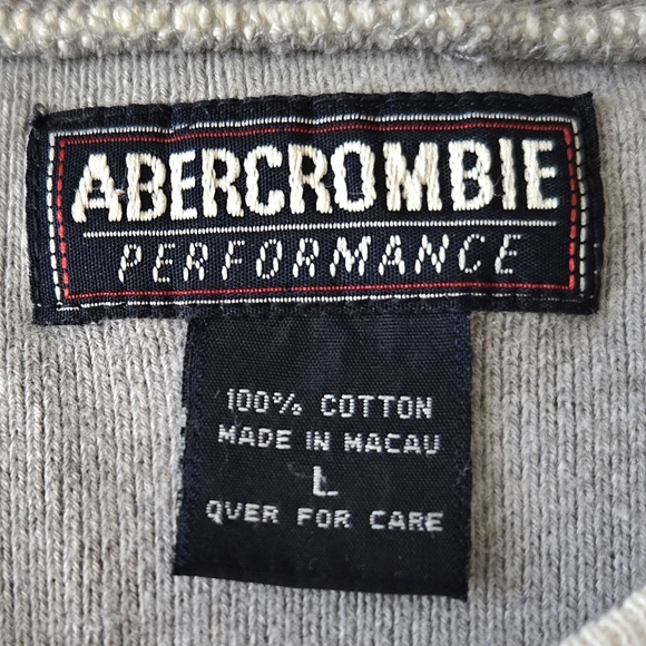 Abercrombie & Fitch Tee Vintage Y2K Short Gray 3/4 Sleeve Grunge Streetwear /L - Picture 7 of 7